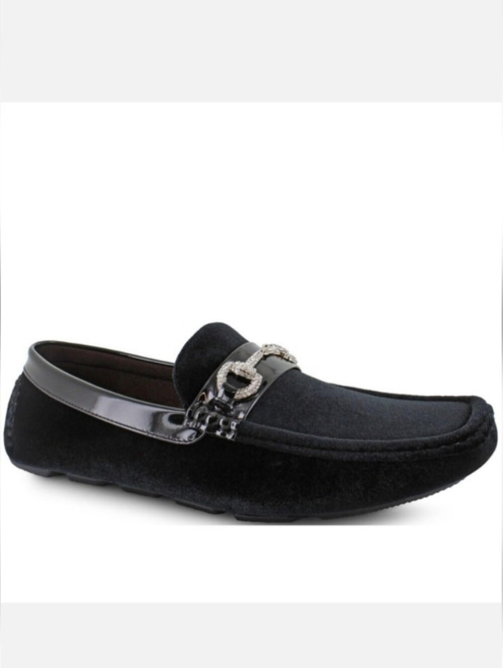 New Men's Black Velvet Slip On Amali Driving Moccasin Loafer